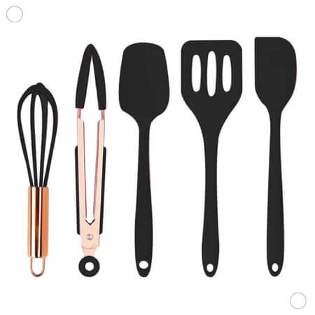 Cozinha Premium Gourmet - Conjunto 12 ou 5 Peças Silicone & Madeira