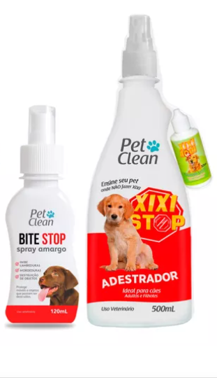 Kit Educador Canino 3 em 1: Pare Mordidas + Xixi Stop + Pipi Certo