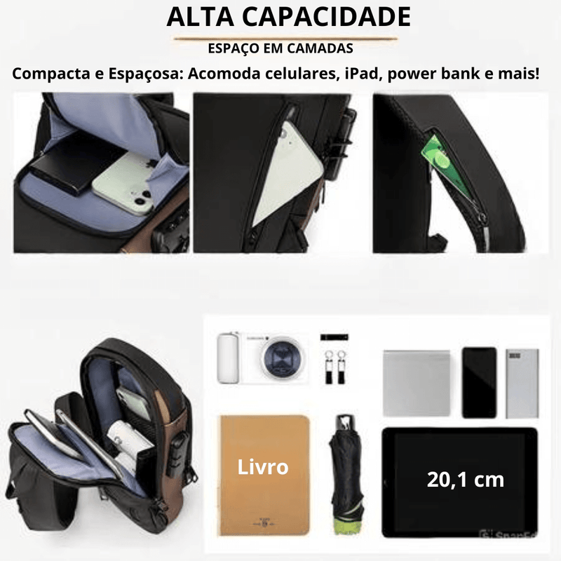 Mochila X-Protect Premium - Compacta, Resistente e À Prova D'água