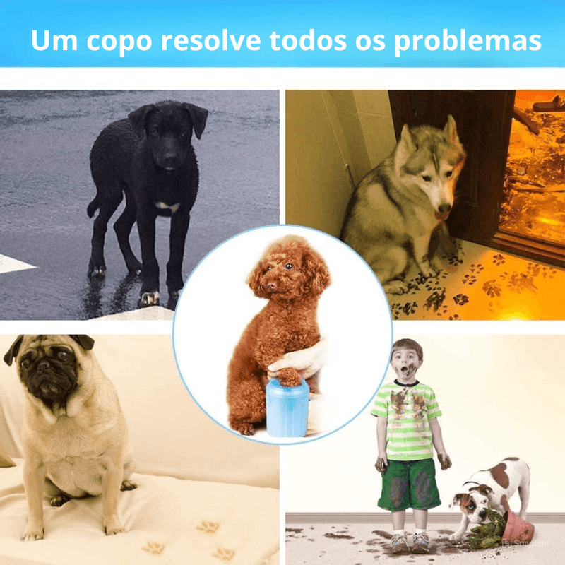 Limpador de Patas Pet – Copo Silicone para Banho